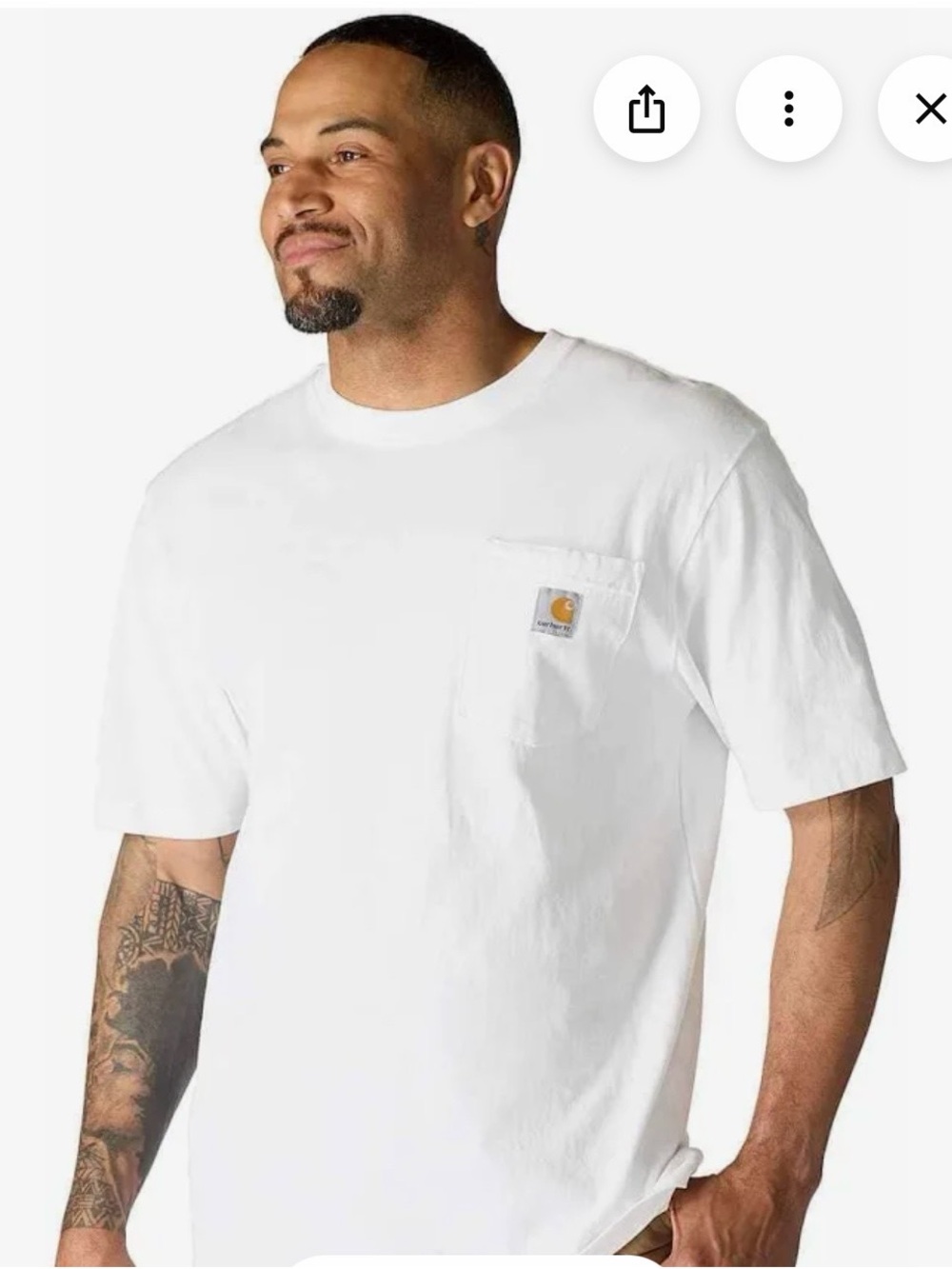 NEW Carhartt Men's Iconic K87 Loosefit Heavyweight White Pocket Tee Shirt 4XL